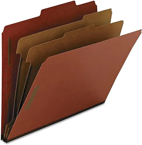 Vista 8 de Smead, fólder de clasificación Pressboard 100 % reciclado, 2 divisores, 2 pulgadas de expansión, tamaño carta, Bright Red