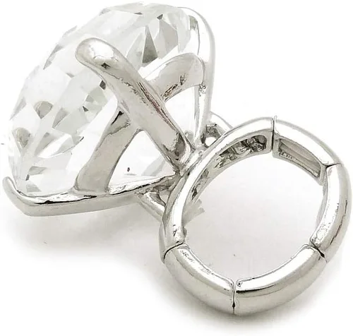 Vista 4 de Fashion 21 Anillo elástico de piedra colorida de cristal extra grande para mujer (transparente plateado)