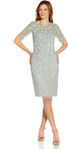 Vista 4 de Adrianna Papell Vestido de cóctel con cuentas para mujer