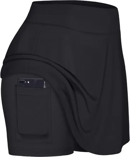 Vista 2 de Blevonh - Falda de tenis para mujer con bolsillo, para correr o jugar golf