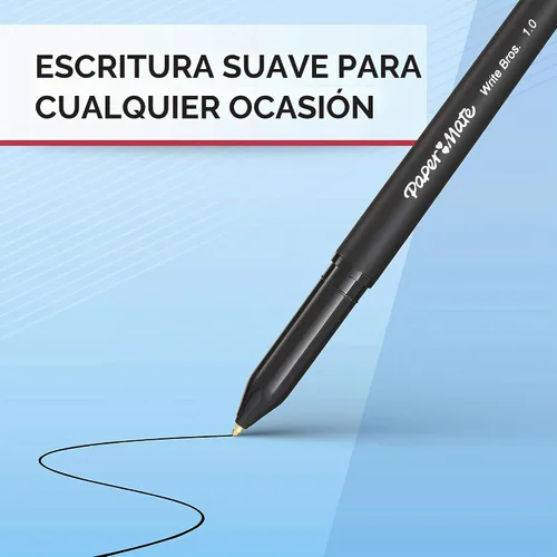 Vista 2 de Paper Mate Bolígrafos Write Bros. de tinta negra, punta media (0.039 pulgadas), 120 unidades Negro