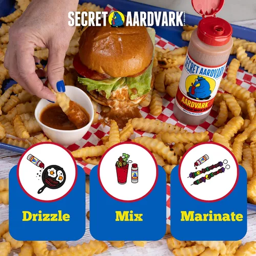 Vista 5 de Secret Aardvark Salsa picante Habanero – Pimientos habaneros y tomates asados, salsa picante medianamente especiada, salsa barbacoa, sin OGM, baja