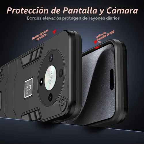 Vista 5 de Funda para teléfono compatible con Honor Magic6 Lite, compatible con Honor X9b 5G ALI-NX1 ALI-NX3 / X50 GT ALP-AN00 / X50 5G ALI-AN00 Funda Negro