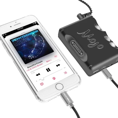 Vista 2 de Meenova Cable OTG DAC de 8 pines a MicroUSB para iPhone/iPad/iPod Chord Mojo Hugo2 Pha3 Fiio HiFi Oppo HA2 K5, Sony MDR-1ADAC, Mezclador Roland GO