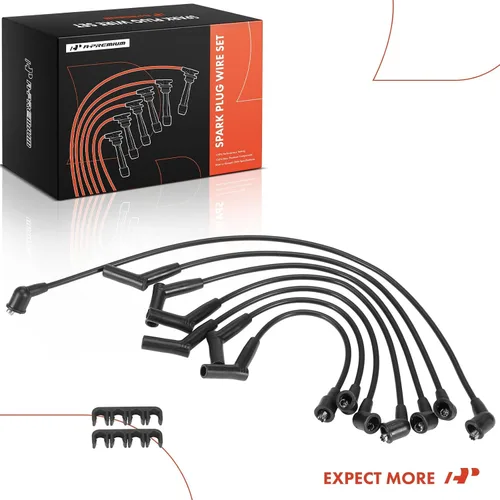 Vista 8 de A-Premium Juego de 7 cables de bujía de encendido compatibles con Toyota Land Cruiser 1981-1987 L6 4.2L