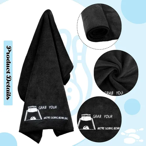 Vista 3 de Newwiee 3 toallas de boliche divertidas de Navidad con caja de regalo, toalla de boliche bordada, accesorios de regalo para hombres, papá, novio