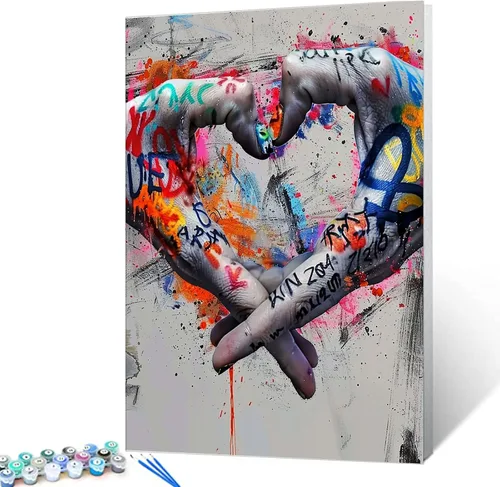 Vista 23 de Tucocoo Kits de Pintura por Números para Adultos y Niños - Labios Graffiti Sacando la Lengua - Pintura al Óleo Digital DIY sobre Lienzo Arte