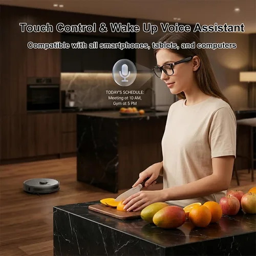 Vista 5 de Lentes inteligentes con Bluetooth para hombres y mujeres, bloqueo de luz azul Open-Ear Speaker Bluetooth Audio Glasses for Work & Driving