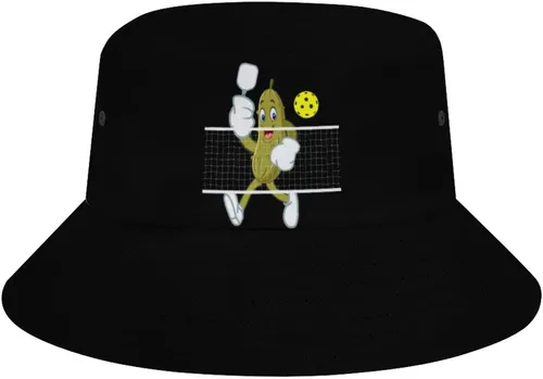 Vista 12 de Divertido sombrero de pescador de pepinillos, sombreros de sol de playa para mujeres y hombres, viajes de verano, sombreros de pescador al aire