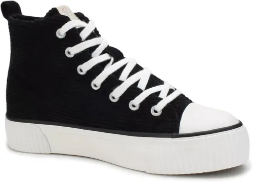 Vista 2 de PepStep Women's Fashion Platform High Top Sneakers, Cute Corduroy or Faux Lamb's Fur UpperMemory Foam Insole,Trendy Slim Shoe Lace