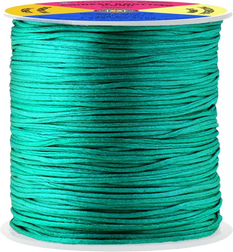 Vista 109 de Mandala Crafts Cordón de satén de cola de rattail de 0.02 in para nudos chinos de macramé