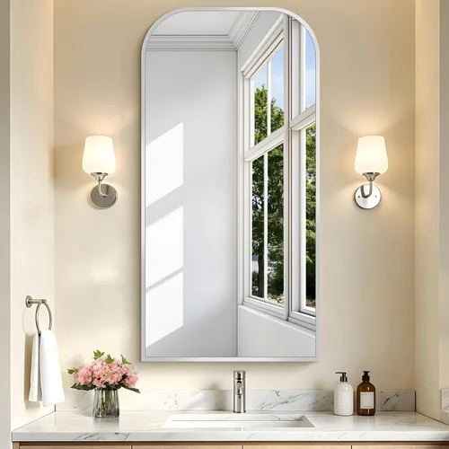 Vista 12 de COFENY Espejo de baño, espejo rectangular negro de 16 x 24 pulgadas para montar en la pared con marco delgado, espejos de tocador de baño para sobre