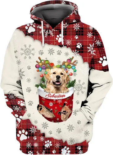Vista 30 de Sudadera con capucha 3D personalizada para perro, diseño de perro con nombre personalizado, sudadera con capucha de perro de amor, camisa de perro