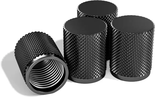 Vista 10 de STEEL HAWK Tapones para válvulas de aire de neumáticos, acero inoxidable mecanizado CNC de precisión, diseño moleteado extendido, metal a prueba