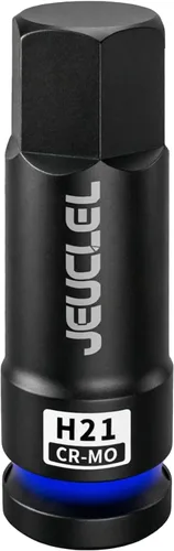 Vista 10 de Vaso de Punta de Impacto Hexagonal de 4mm, H4 Vaso Allen de Impacto de 1/2 Pulgada, Adaptador de Destornillador Hexagonal Alargado de Acero Cr-Mo