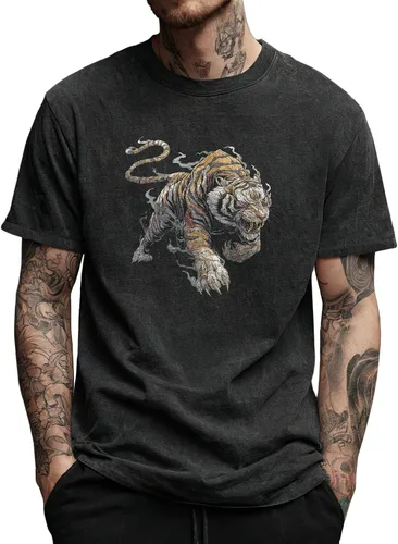 Vista 22 de domirica Camisas holgadas lavadas para hombre, sólidas, 100% algodón, camisetas cuadradas, ropa de fitness vintage, ropa de calle para gimnasio