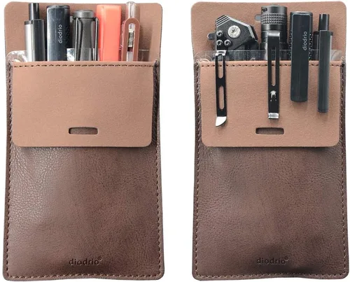 Vista 9 de diodrio Protector de bolsillo para hombre, soporte de bolsillo de cuero Negro