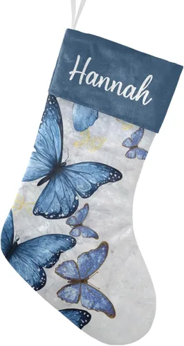 Vista 22 de Calcetines de Navidad personalizados con diseño de unicornio y flores con nombre, medias de Navidad personalizadas para decoración de fiestas