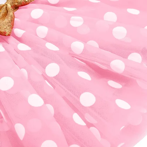 Vista 4 de Traje de bebé para niñas del primer segundo cumpleaños vestido de mariquita de ratón diadema con lunares y falda tutú con una sesión de fotos