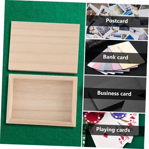 Vista 9 de Totority Naipes Caja de madera Organizador de almacenamiento de tarjetas Estuches de póquer Soporte vacío Contenedor de caramelo Vacío Lake District