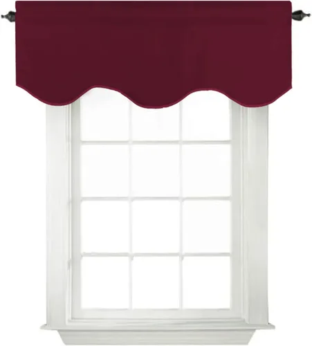 Vista 38 de Turquoize - Cenefa opaca para ventanas de cocina/baño/sala de estar/dormitorio con aislamiento térmico, cenefa festoneada con bolsillo para Aqua