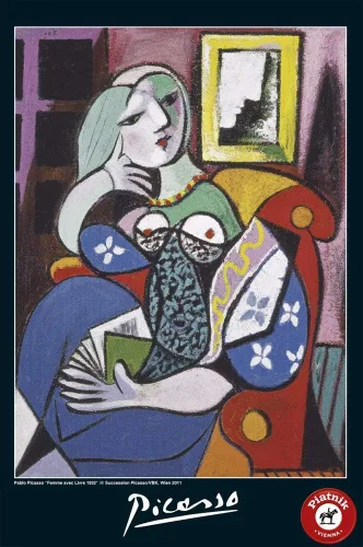 Vista 2 de Piatnik of America, Inc. Picasso Lady With Book Puzzle de 1,000 piezas