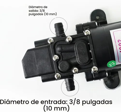 Vista 3 de G Ganen Bomba de agua dulce de 12 V CC con 2 abrazaderas de manguera, bomba de diafragma de 12 voltios, bomba rociadora autocebante con interruptor