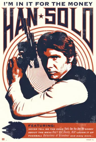 Vista 10 de Star Wars - Pop-Art Movie Poster (Han Solo - Retro Style Design) (Size: 24" x 36") (Laminated Poster)