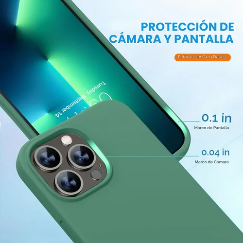 Vista 5 de Miracase Funda diseñada para iPhone 13 Pro Max con protector de pantalla, [forro de microfibra suave antiarañazos], funda protectora de silicona