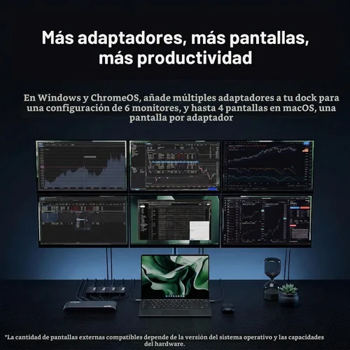Vista 3 de Plugable Adaptador de gráficos de video USB 3.0 a DisplayPort 4K UHD para múltiples monitores de hasta 3840x2160 compatible con Windows 11,10, 8.1