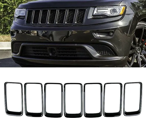 Vista 10 de Rejilla delantera de malla tipo panal Compatible con Jeep Grand Cherokee 2014 2015 2016