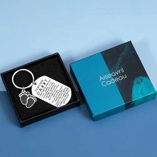 Vista 7 de Llavero de regalo para el nuevo papá para el embarazo, regalos para el anuncio del bebé, regalos para papá y hombres por primera vez para el día