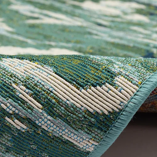 Vista 8 de Liora Manne Marina - Alfombra de área duradera de mezcla sintética tejida a máquina para interiores/exteriores - Gráfico contemporáneo océano global