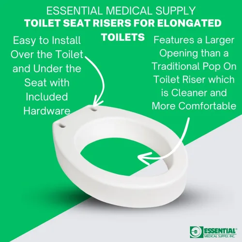 Vista 2 de Essential Medical Supply Asiento de inodoro, estándar, B5081, 1