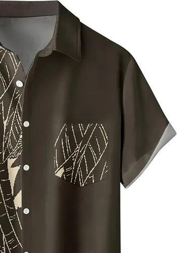 Vista 3 de Camisas hawaianas para hombre, holgadas, de manga corta, camisas de playa para hombre, camisas casuales de resort