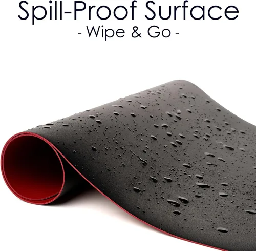 Vista 4 de WAYBER Protector de cuero para escritorio, alfombrilla de mouse impermeable, alfombrilla de escritorio de poliuretano, cubierta de escritorio