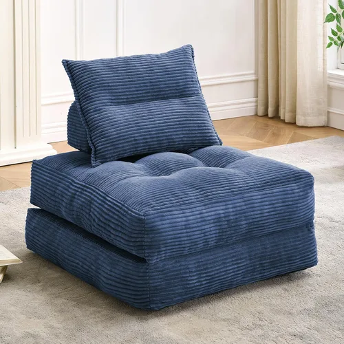 Vista 15 de MONVANE Sofá cama plegable, silla convertible 3 en 1, futón plegable con almohada, sofá individual para espacios pequeños, sala de estar, habitación