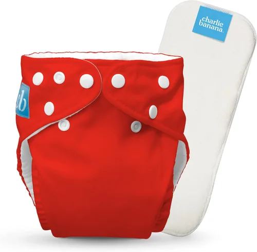 Vista 18 de Charlie Banana Pañales de tela, reutilizables, lavables, ajustables, talla única, para bebés y niños pequeños, con inserto absorbente, aviador