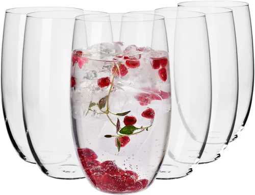 Vista 10 de Krosno Juego de 6 vasos de agua, 13.9 onzas, colección mezclada