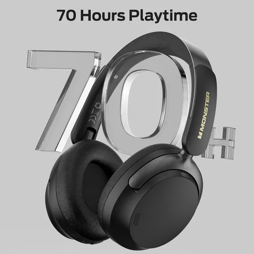Vista 8 de Monster Persona 3rd ANC - Auriculares Bluetooth con Bluetooth 5.4, 70 horas de reproducción, cancelación de ruido con micrófono, auriculares