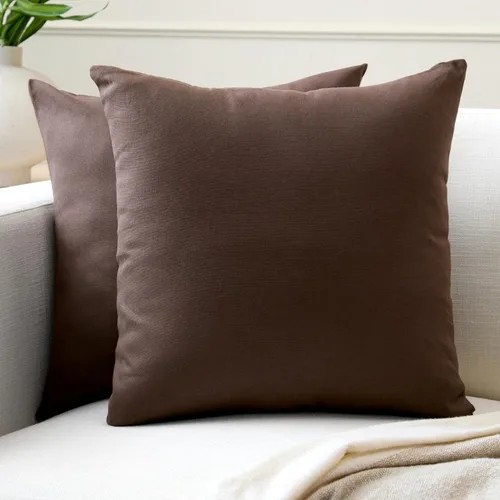 Vista 10 de Encasa XO Juego de 2 fundas de almohada de 12 x 12 pulgadas, color beige, sin rellenos, fundas de almohada de algodón para sala de estar, cama