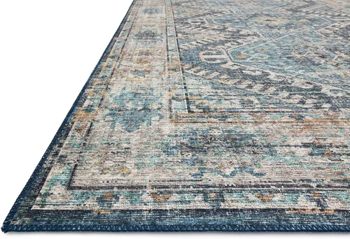 Vista 4 de Loloi Colección Skye SKY-03 - Alfombra de pasillo, 2'-6" x 12'-0", denim/natural SKY-03 Printed Approx. 3x12 Blue Hallway Entryway Kitchen