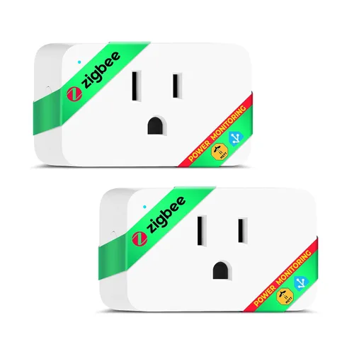 Vista 7 de Enchufe inteligente Zigbee, monitoreo de energía, requiere certificación ETL, compatible con Alexa, Google Home, Home Assistant, SmartThings
