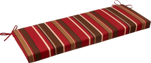 Vista 9 de Pillow Perfect Cojín de banco para sofá de interior/exterior con lazos, resistente a la intemperie y a la decoloración, 18 x 45 pulgadas, rayas