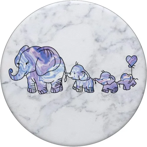 Vista 3 de 3 Kiddos Mama Elephant – 3 niños – Elephant Mom Phone Grip – PopSockets agarre y soporte para teléfonos y tabletas, Negro