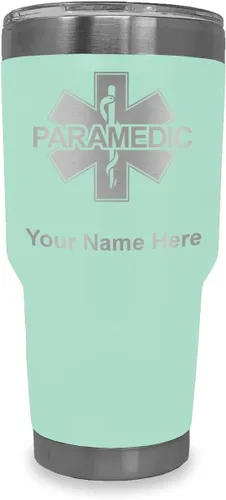 Vista 14 de LaserGram Vaso aislado al vacío de 20 onzas, paramédico, grabado personalizado incluido (negro) Engraved Gift for Paramedics, Vacuum Insulated