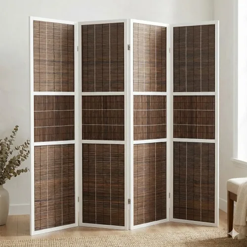 Vista 8 de 4 paneles de 6 pies de alto, estilo moderno, divisor de habitación, separación interior, pantallas de privacidad plegables, sala de estar, divisor