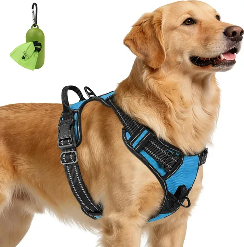 Vista 34 de Joytale Arnés sin tirones para perros pequeños, chaleco reflectante para mascotas con clip frontal, arnés acolchado suave ajustable con asa de fácil