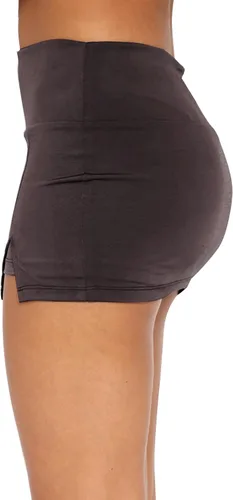 Vista 3 de Minifalda ajustada y ajustada con dobladillo dividido para mujer con pantalones cortos