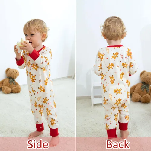 Vista 6 de Zanie Kids Mameluco de manga larga para bebé, niña, niño, traje de primera pieza, traje de primer cumpleaños, primavera, otoño e invierno Chritmas